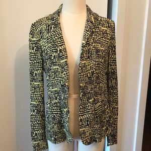 Diane Von Furstenberg yellow/black silk blazer sz 4